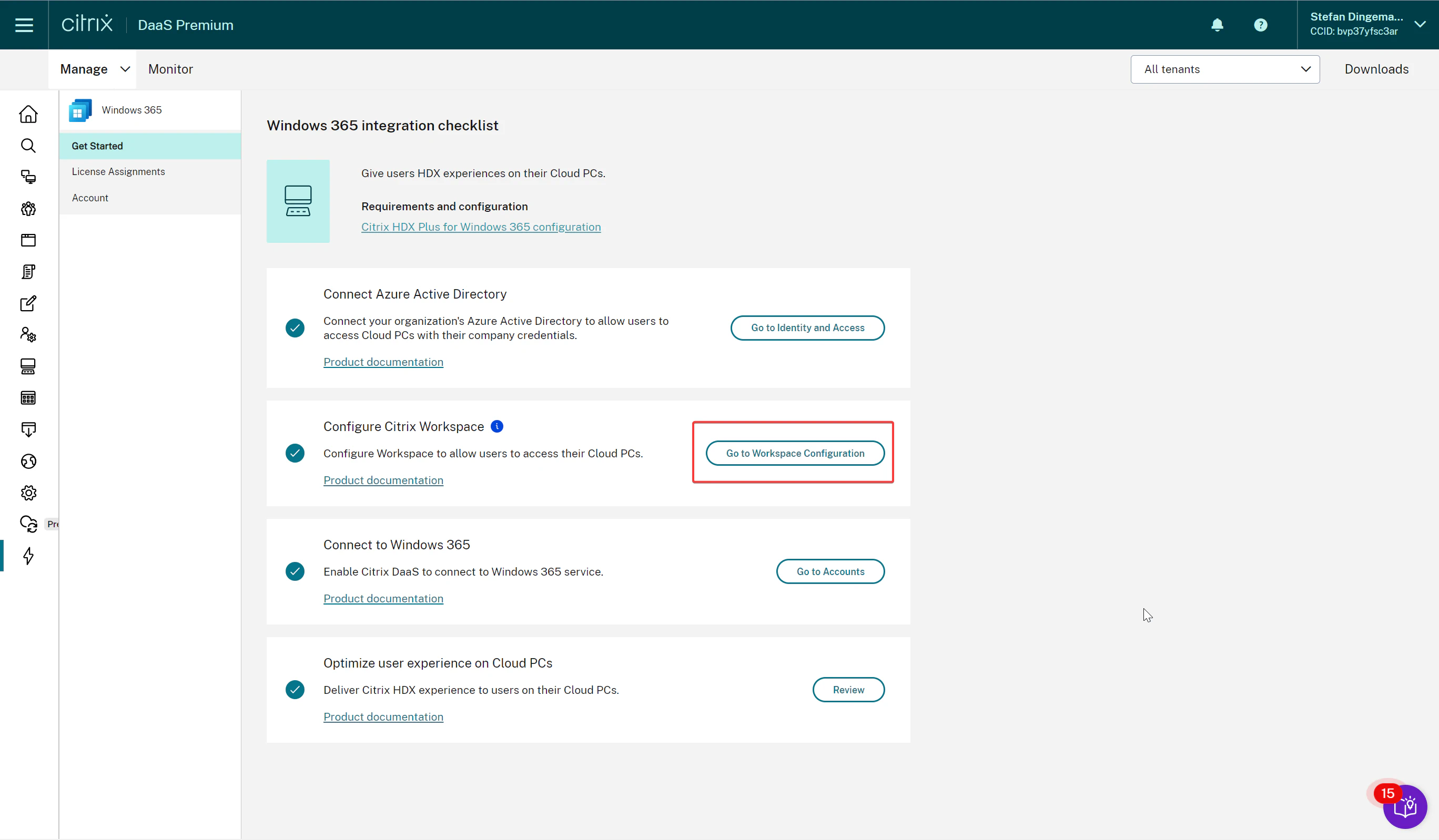 Citrix Cloud - Workspace configuration