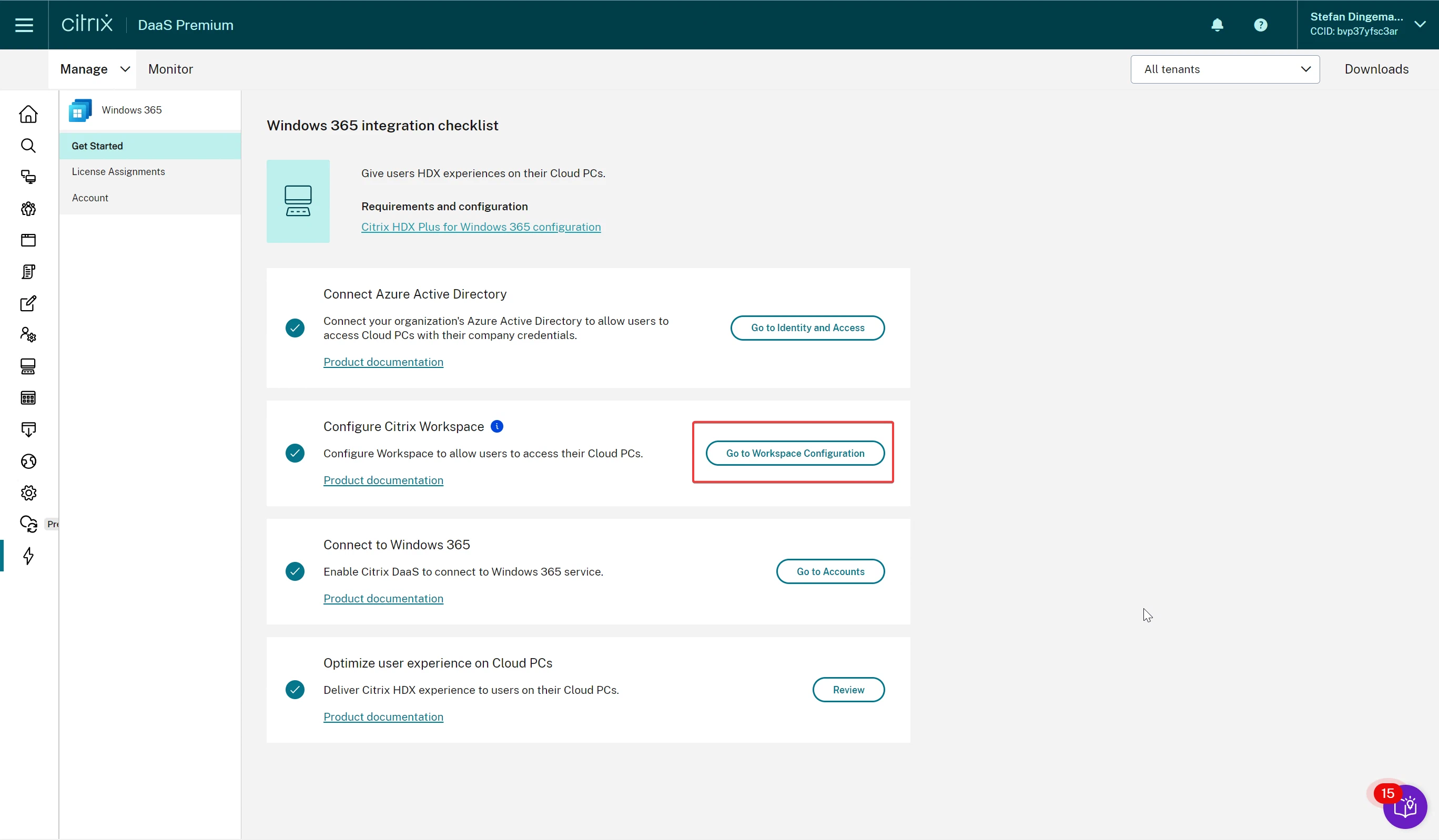 Citrix Cloud - Workspace configuration
