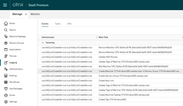 Citrix Cloud - Logging