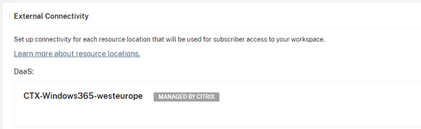 Citrix Cloud - External connectivity